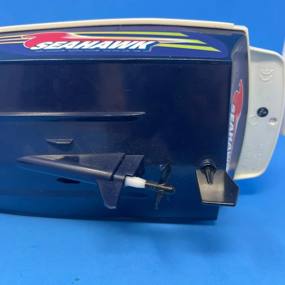 Nikko Sea Hawk RC Speedboat‎ White Blue Vintage 19010H Radio Control Toy